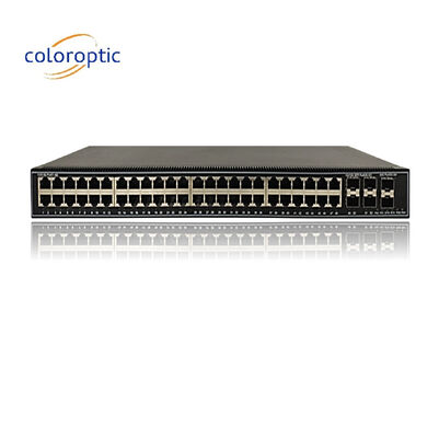 48 Port Gigabit Poe anahtarları QoS 10/100/1000M POE, 6*10GE SFP+ portları