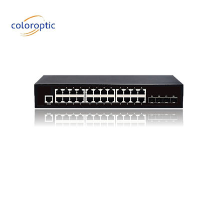 3 katman 24 port Core Network Switch 10/100/1000M 4*GE SFP Ethernet Uplink