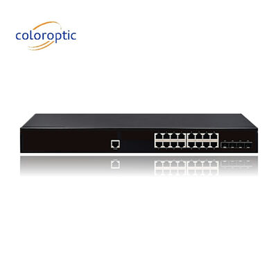 IEEE802.3 Katman 2 POE Switch 16 4GE SFP Portları 10/100/1000M 1 Konsol Otomatik MDI/MDIX