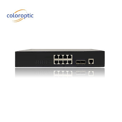 Etkili Poe Değiştiricileri 8 Port 10/100/1000M 2*GE SFP Ethernet Uplink 140W
