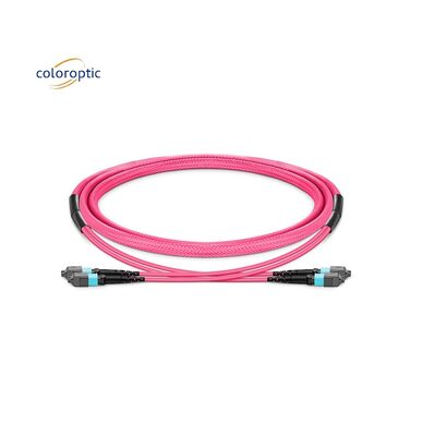 1m Multi Fiber Push On MPO Patch Cord ile PVC Ceket Aqua Color