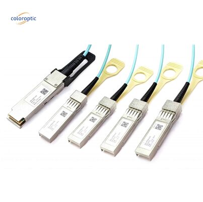 InfiniBand ve Ethernet Aktif Optik Kablo 100G QSFP28 4xSFP28 AOC'ye geçiş