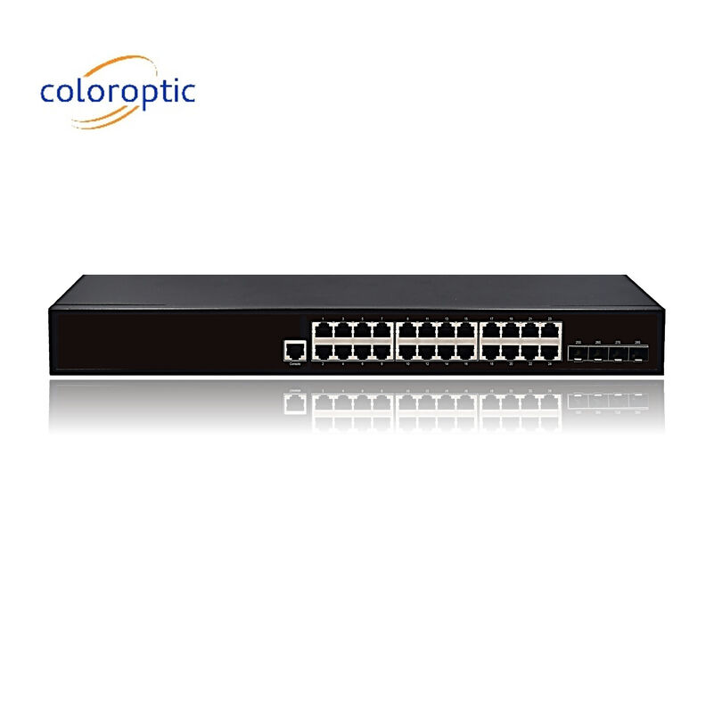 Katman 2 Akıllı POE Ethernet Değiştiricisi 24 Port 10/100/1000M 4GE SFP Portları ile
